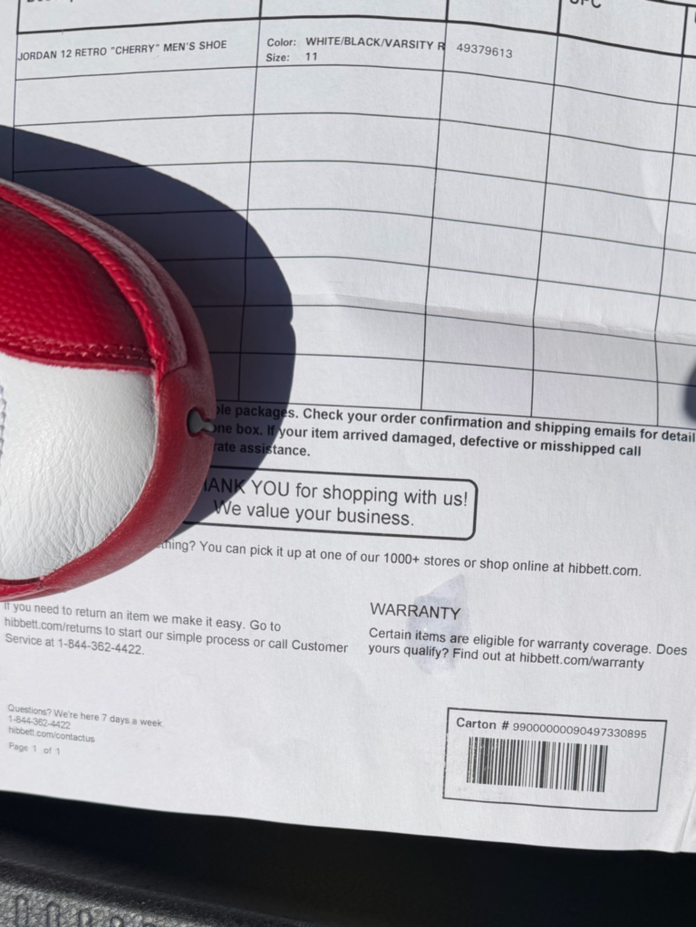 Jordan 12 retro Cherry 2023 - Picture 6 of 6